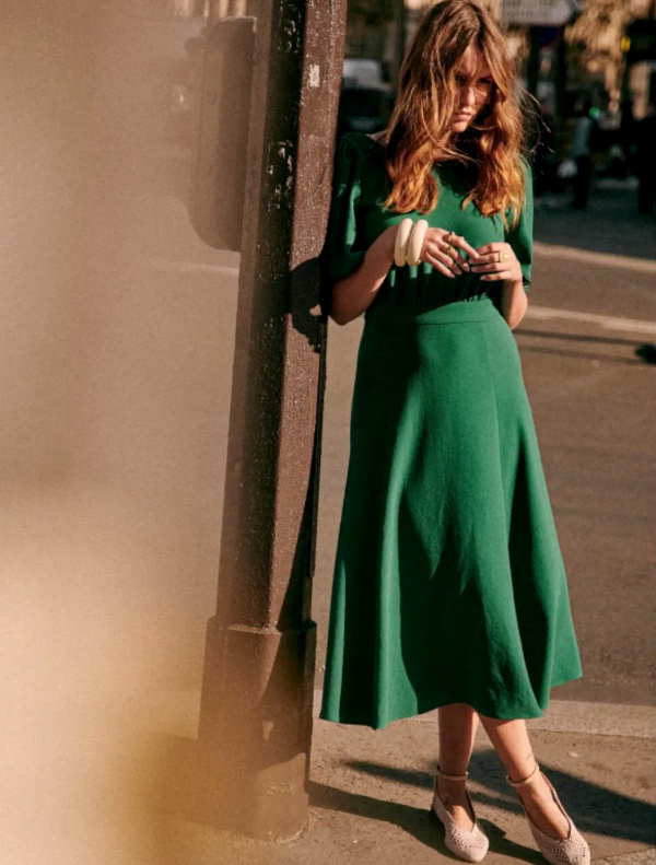 Robe verte pour un mariage