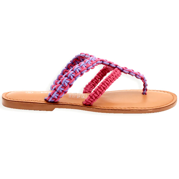 Tong en macramé Femme - Imprimé multicolore