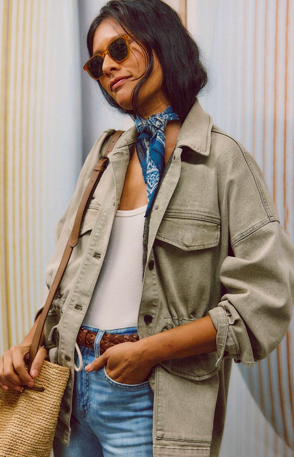 Veste army + marcel + bandana = le bon mix