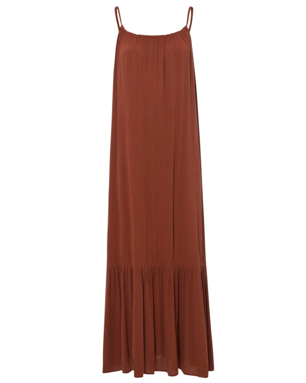 Robe Longue Dos Nu en Viscose | Marron