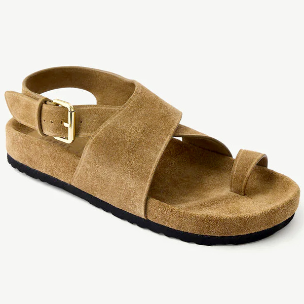 honey suede leather sandals