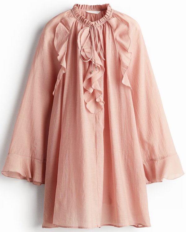 ROBE VOLANTÉE rose