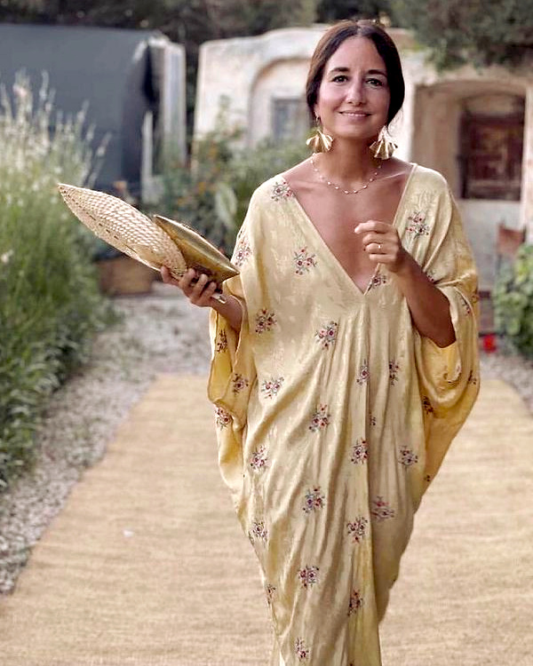 Robe jaune de soire