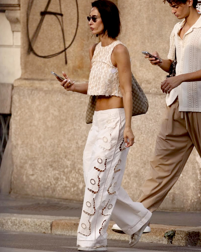 Rien de tel que le duo cropped/large dclin dans des textures estivales !