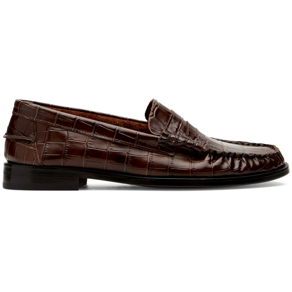 Mocassins Zoe Effet Crocodile | Chocolat