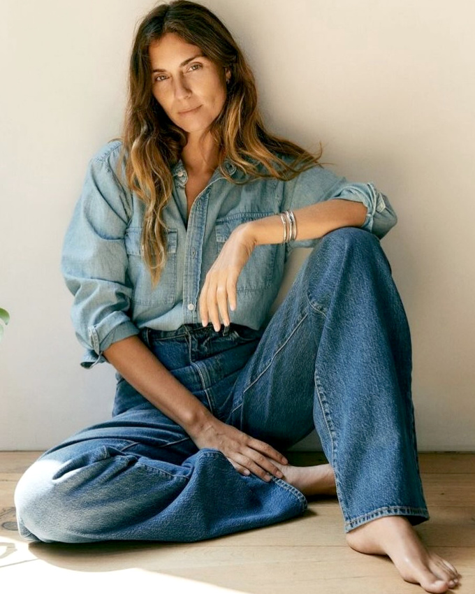 Le secret du total look jean : un bon duo de dlavages !