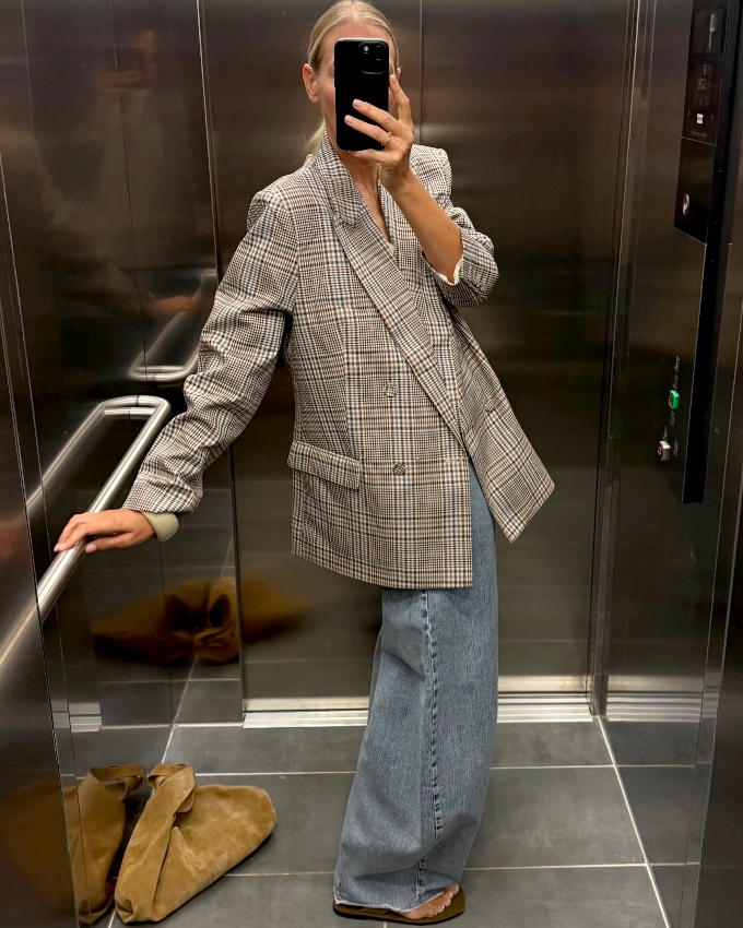 Wanted : un blazer  carreaux  porter avec tous nos jeans larges !