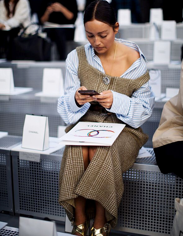 Carreaux + rayures verticales = le bon mix