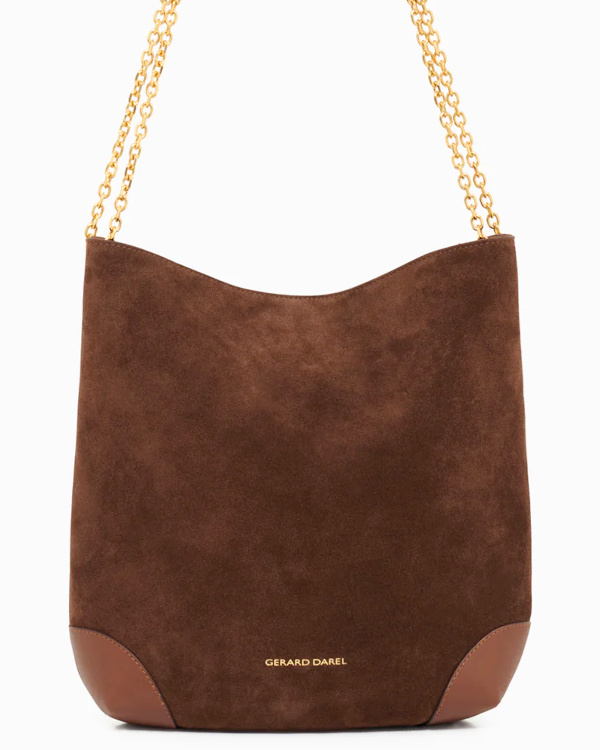 Sac hobo en cuir velours