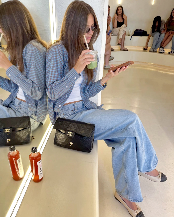 Marier ballerines et carreaux casual est toujours une bonne ide !