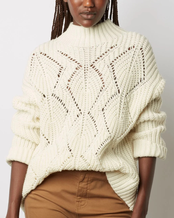 Pull col montant à torsades