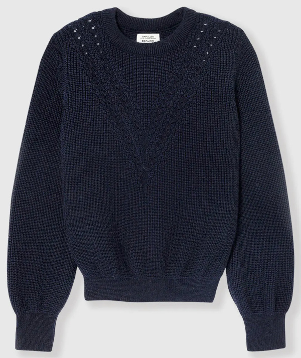 Pull made in France 100% laine - Marine