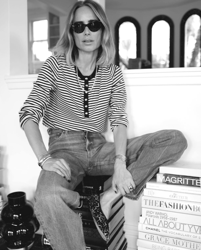 Rayures marinire + touche de lopard + jean = le bon mix