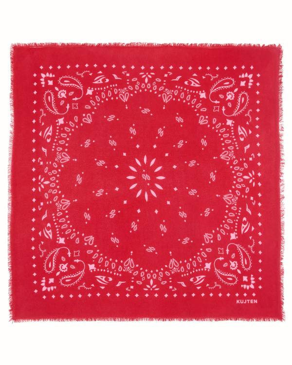 Grand bandana cachemire imprim