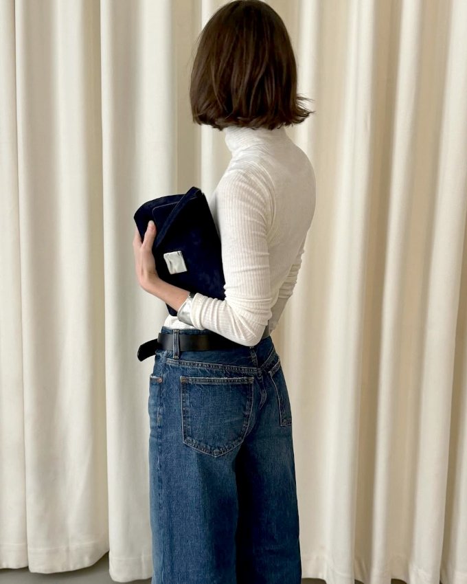 Pull chaussette + jean large = le bon mix