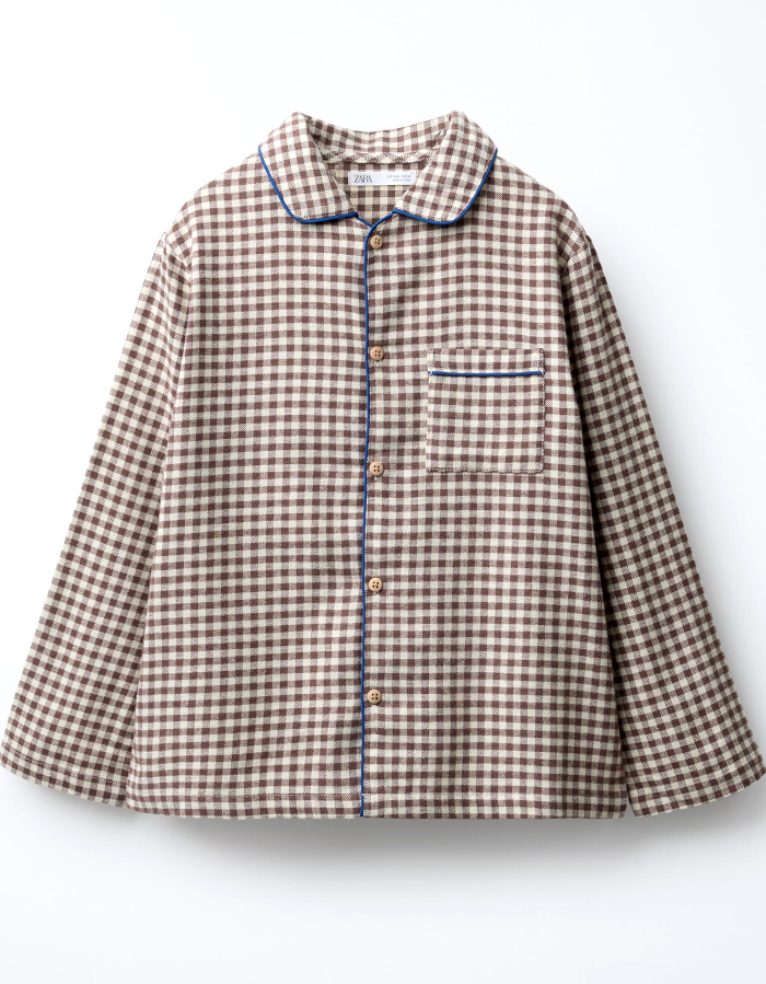 Chemise  carreaux marron Zara