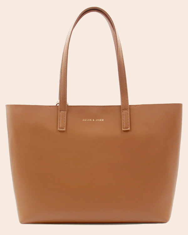 Sac cabas cuir lisse - Marron