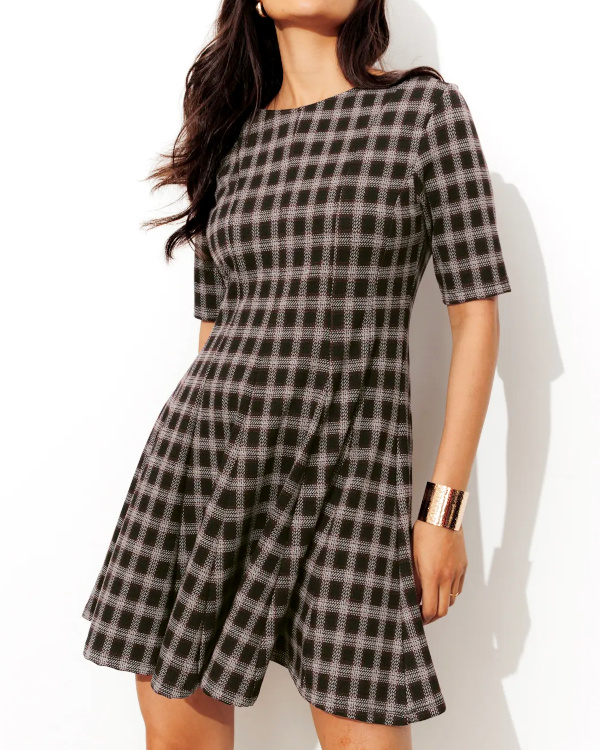 Robe courte  carreaux - Noir