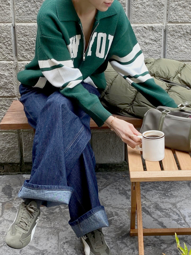 Wanted : un jean large  fines rayures !