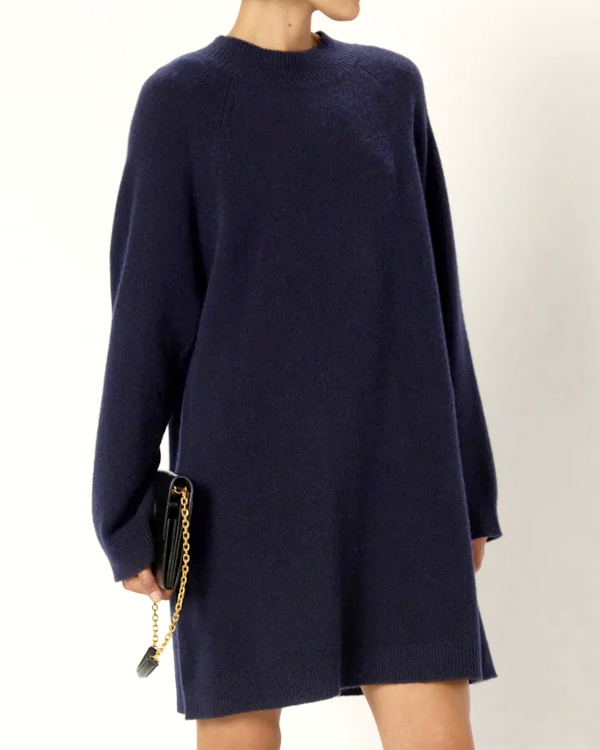 Robe courte en laine et cachemire