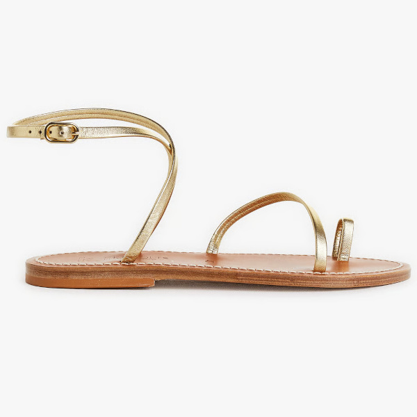 Sandales plates en cuir | Dor