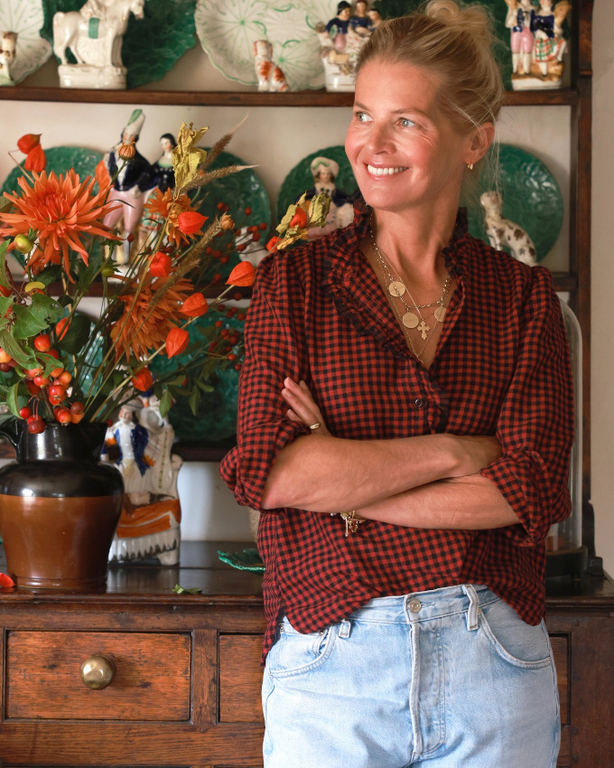 Chemise folk + jean large bleu delav = le bon mix