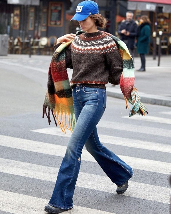 Pull d'hiver et jean slim