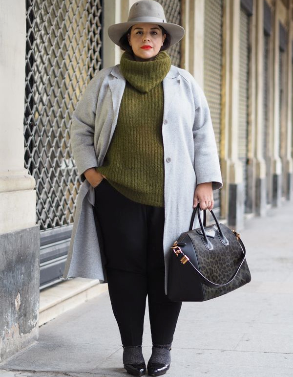 Pull kaki + pantalon noir