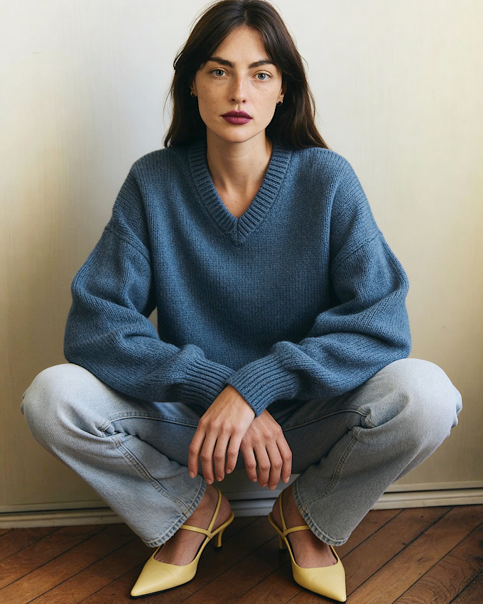 Bleu fumée + jaune beurre frais = le bon mix