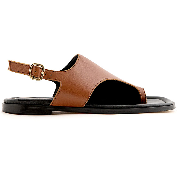 Sandale Cuir lisse cognac