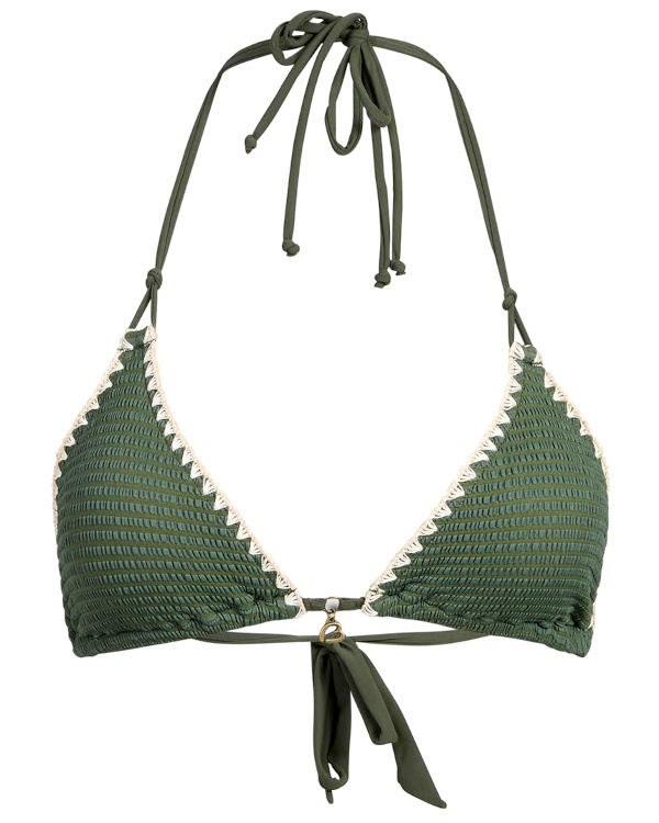 Bikini triangle kaki dans un esprit naturel et contemporain