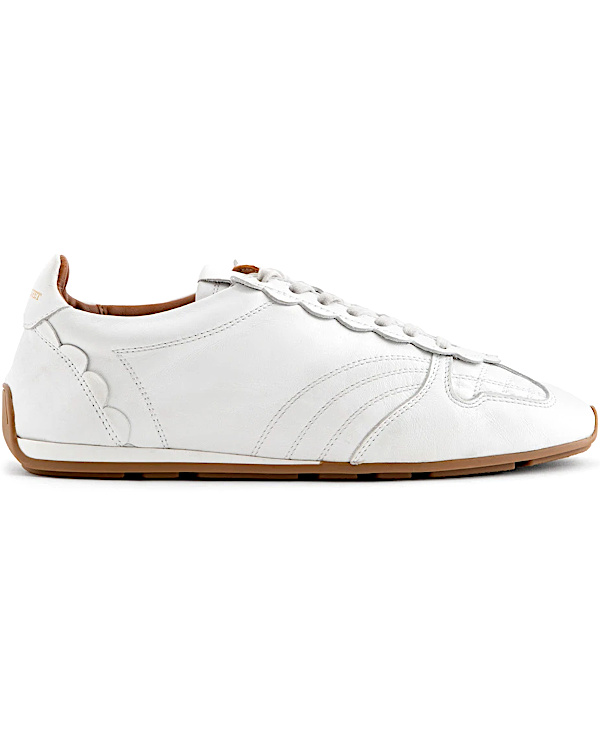 Basket basse blanche en cuir à semelle fine