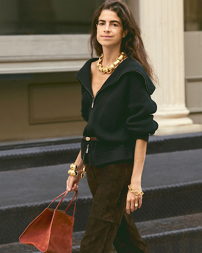 Maxi collier + pull zippé = le bon mix