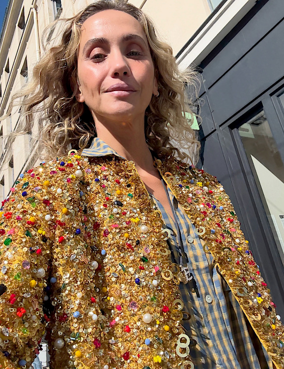 Sequins  + carreaux  = le bon mix