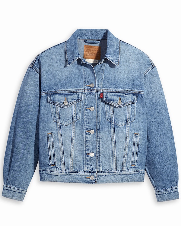 Veste en jean Levi's bleu clair à coupe droite, poches à rabat et boutons métalliques